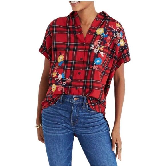 Madewell Tops - Madewell Embroidered Button Down Blouse Size Medium